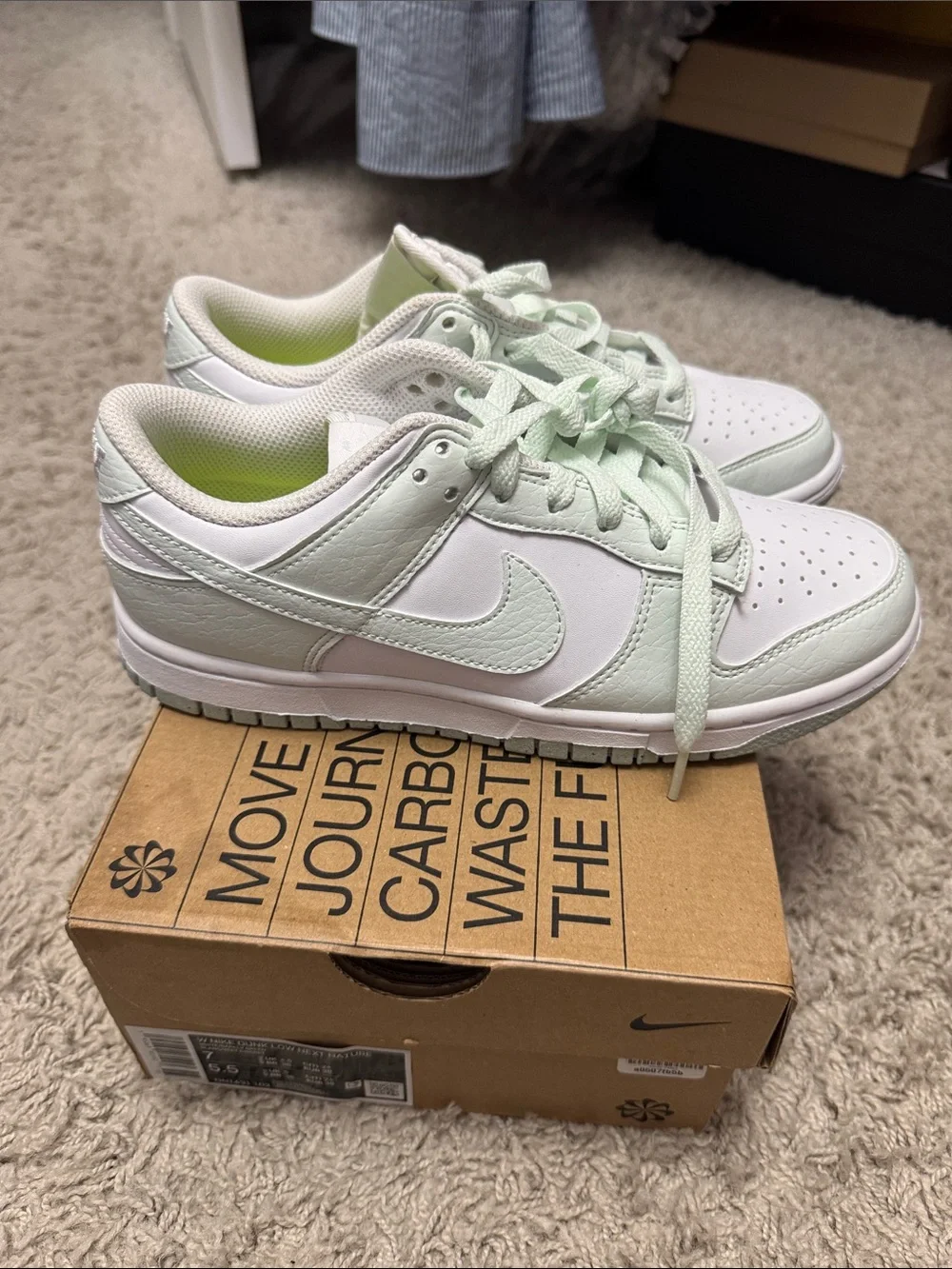Nike Women’s Low-Top Sneakers in Mint Green and White